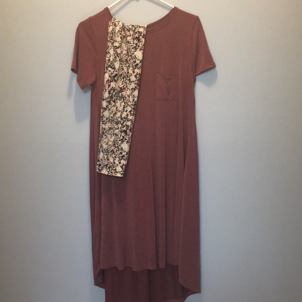 🆕 NWOT LulaRoe mauve Carly floral leggings outfit